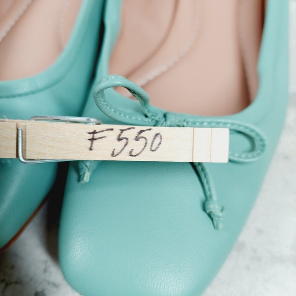 NEW Nordstrom Ashton Lea Blue Leather Square Toe Ballet Flats F550 - Picture 11 of 11